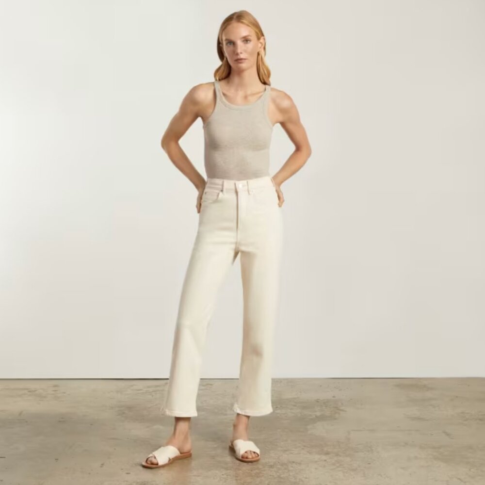 Everlane Women's Cream Straight Leg Jeans